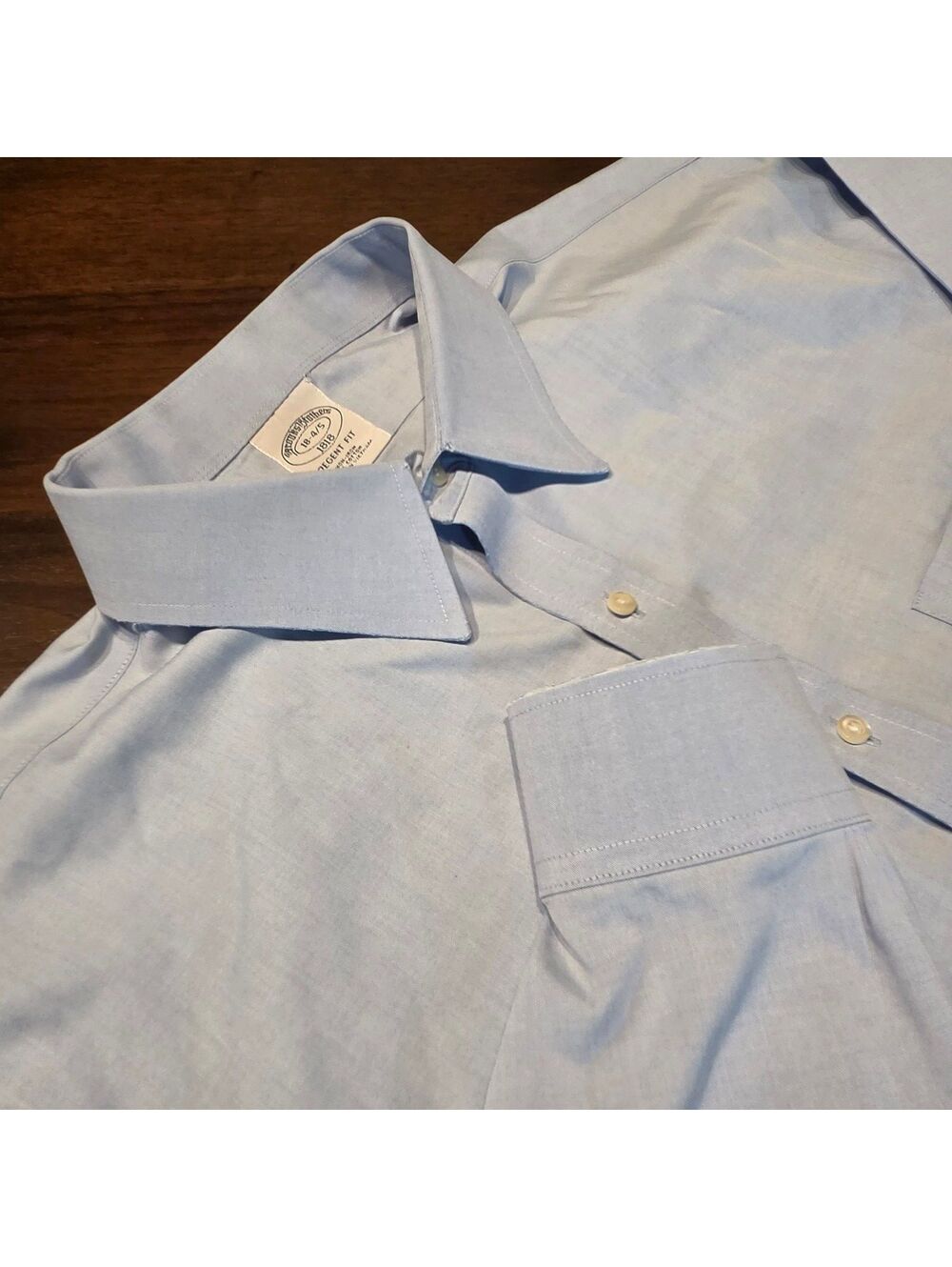 Brooks Brothers Regent Fit Light Blue Non-Iron 100% Cotton Dress Shirt Size 18-4